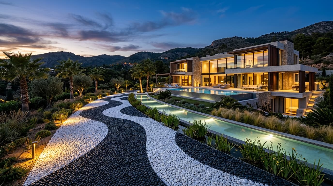 Luxora Decorative Pebbles and Illuminated Landscape Stone Pathways